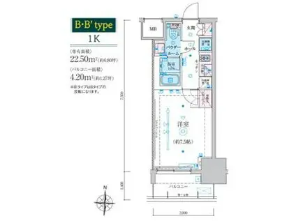 リヴシティ栄参番館(1K/11階)の間取り写真