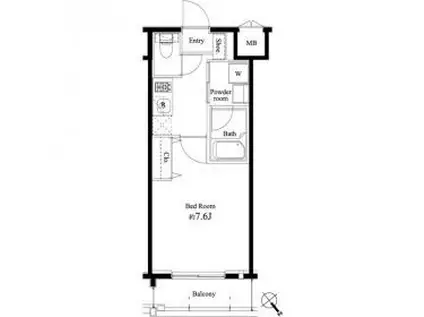 ハーモニーレジデンス門前仲町(1K/9階)の間取り写真