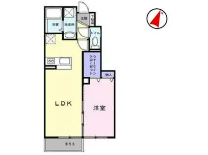 エデュール(1LDK/1階)の間取り写真