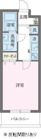 PRIMARYM(1K/2階)の間取り写真