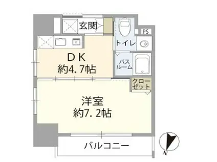 エステムプラザ飯田橋タワーレジデンス(1DK/14階)の間取り写真