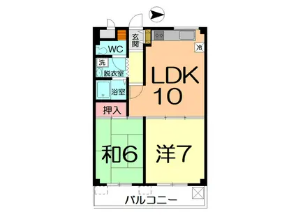 サンロイヤルレジデンスIII(2LDK/4階)の間取り写真