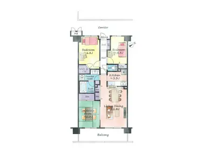 レクシオ宮前平ヒルズ(3LDK/5階)の間取り写真