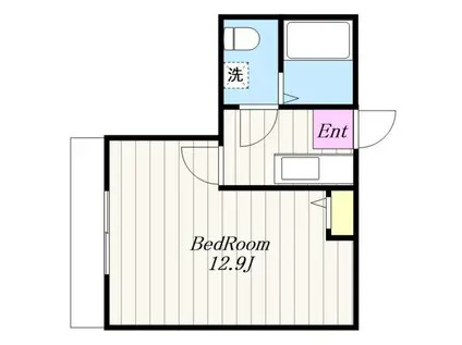 カインドネス関口(1K/2階)の間取り写真