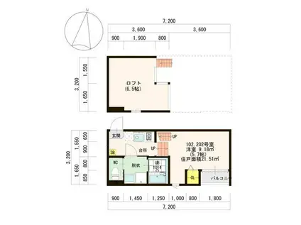 STAGE名駅(1K/1階)の間取り写真