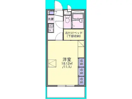 KAWAHARADA(1K/1階)の間取り写真