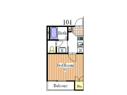 イージストI(1K/1階)の間取り写真