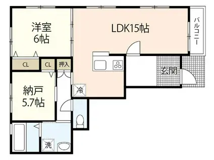 K-WOOD1(2LDK/1階)の間取り写真