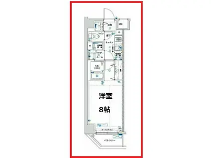 マキシヴクロス梅島(1K/1階)の間取り写真