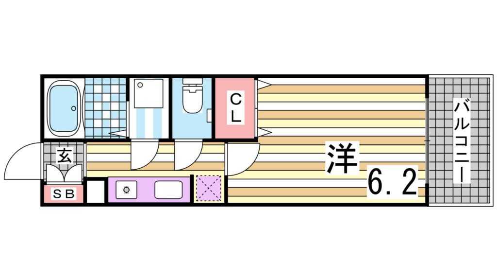 プレサンス新神戸(1K/5階)の間取り写真