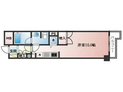 アヴァン文京小日向(ワンルーム/2階)の間取り写真
