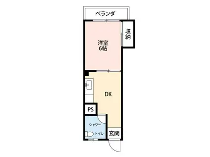 三田向原コーポ(1DK/4階)の間取り写真