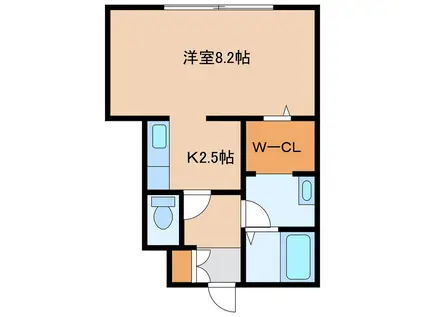 MIHARA FLATSミハラフラッツ(1K/1階)の間取り写真