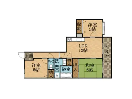 グレース本館(3LDK/3階)の間取り写真