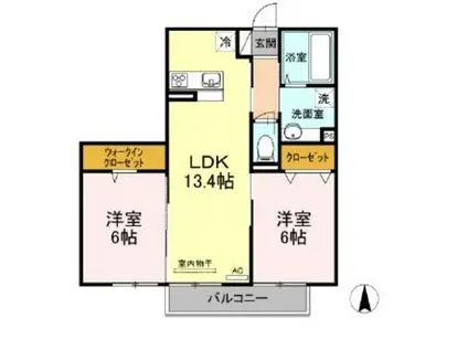 メゾン アイリス(2LDK/1階)の間取り写真