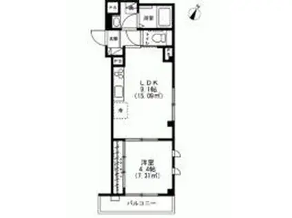 メゾンフォーシーズンズ(1LDK/2階)の間取り写真