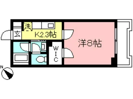 アマーガニ(1K/2階)の間取り写真