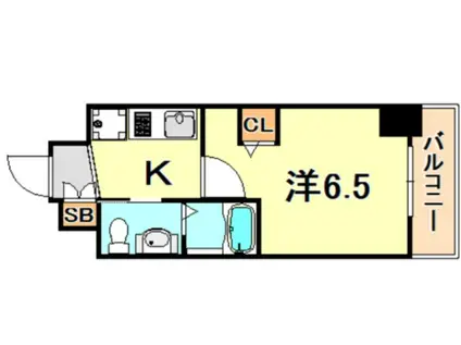 エステムコート神戸ハーバーランド前Ⅴアクア(1K/13階)の間取り写真