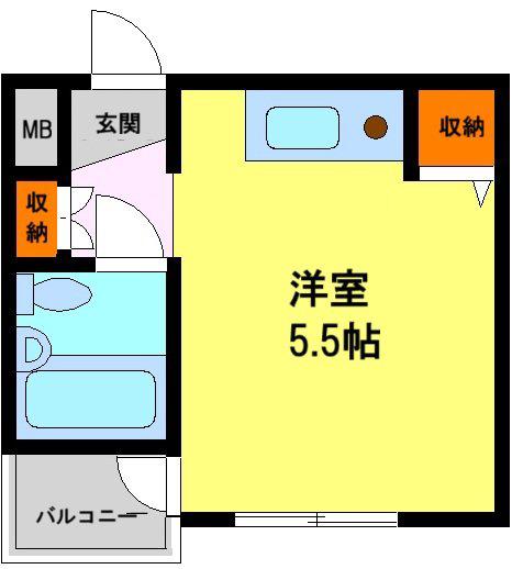 ピア40II(1K/3階)の間取り写真