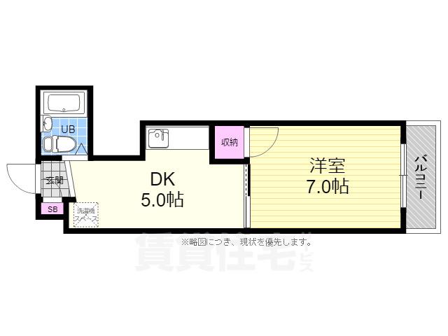 パティシェール吉川(1DK/5階)の間取り写真