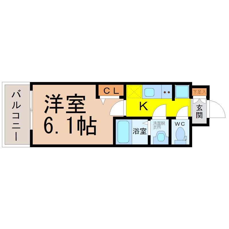 プレサンス太閤通ファシール(1K/8階)の間取り写真