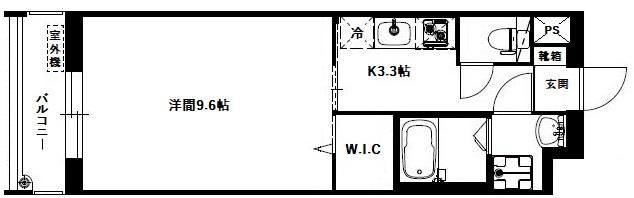 ビリーヴヒルズII(1K/3階)の間取り写真