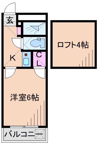 ヒルホームズ大倉山(1K/1階)の間取り写真