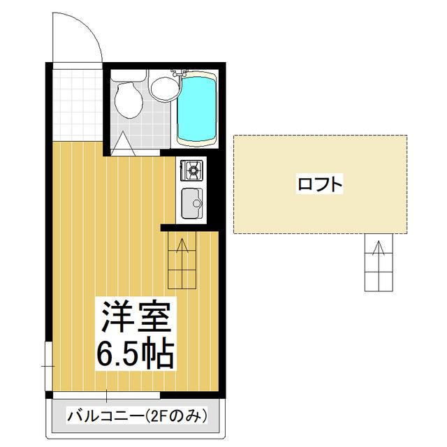 フラワーハイツ(ワンルーム/2階)の間取り写真