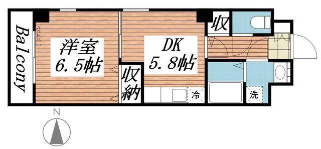 シャトー雅(1DK/1階)の間取り写真