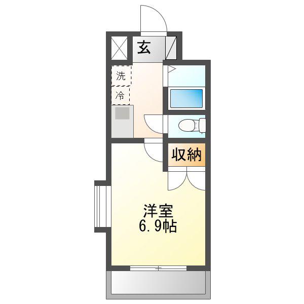 シャトレ51(1K/1階)の間取り写真