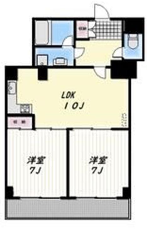 コートハイム横浜(2LDK/4階)の間取り写真