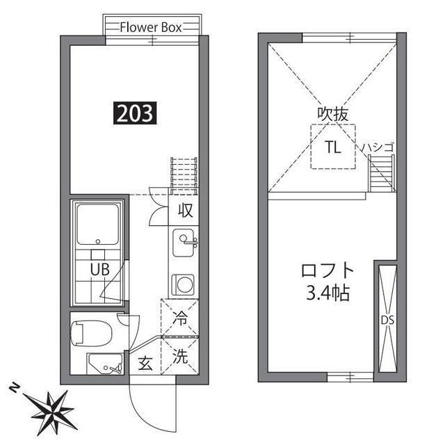 スタイル笹塚(ワンルーム/2階)の間取り写真