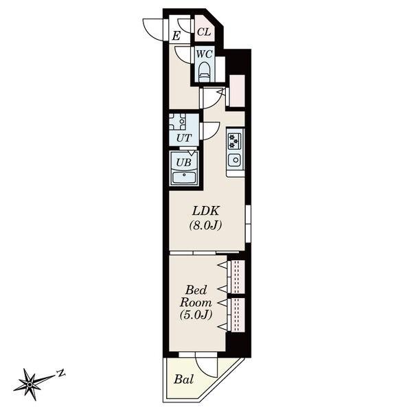 S-RESIDENCE神沢AFFORD(1LDK/1階)の間取り写真