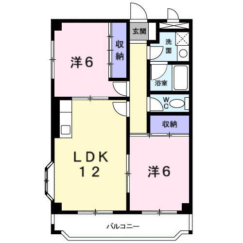 メルヴェール昆陽(2LDK/4階)の間取り写真