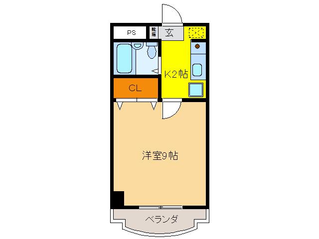 エクセル香蘭(1K/4階)の間取り写真