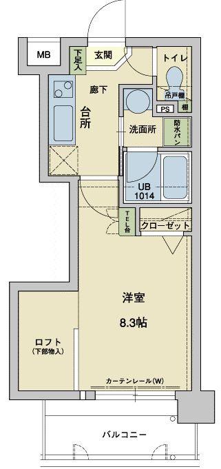 アクタス天神アネックス(1K/5階)の間取り写真