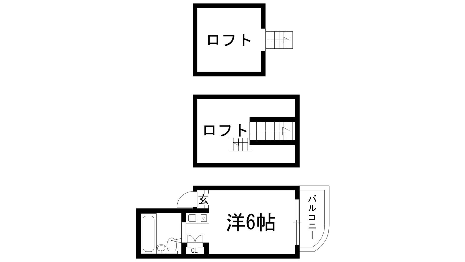 六甲石橋プラザ(ワンルーム/5階)の間取り写真