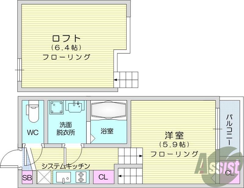 RETINA太子堂Ⅱ(1K/1階)の間取り写真