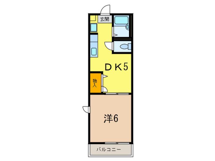 川原ハイツ(1DK/2階)の間取り写真