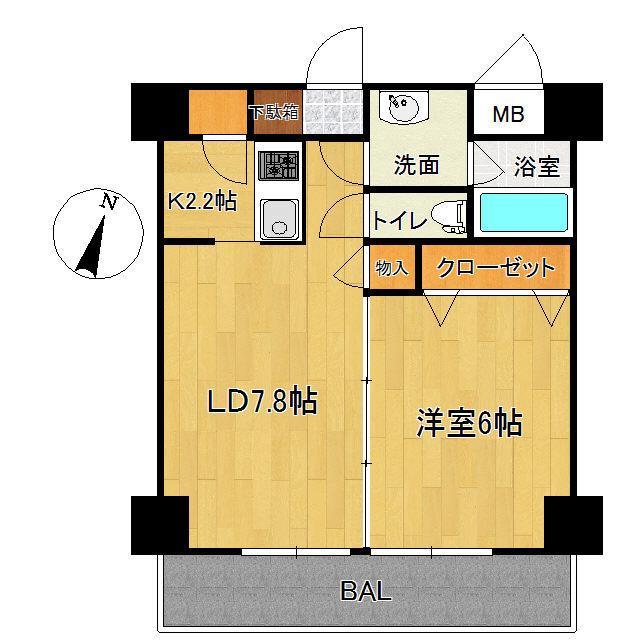 レガーロけやき通(1LDK/7階)の間取り写真