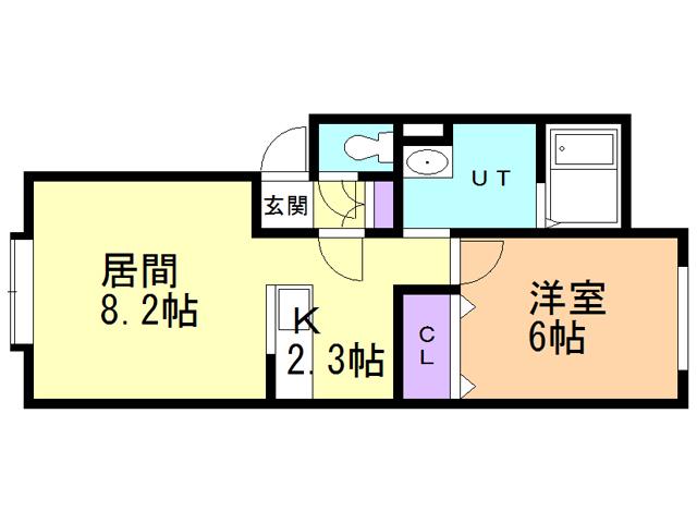 サン・ファルド(1LDK/2階)の間取り写真