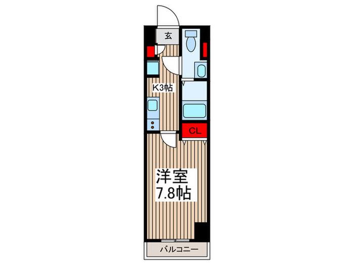 MAXIV西川口AZ DUE(1K/8階)の間取り写真