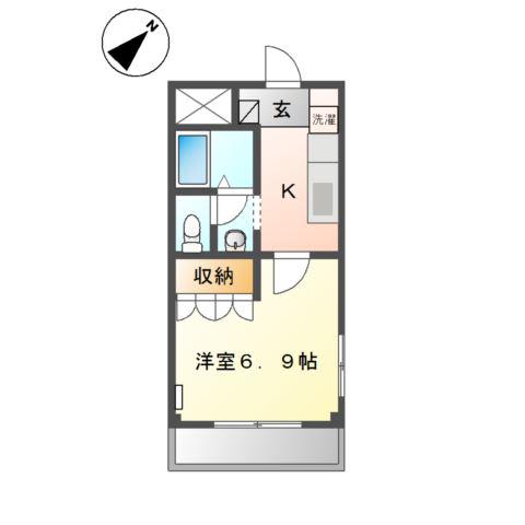 エクセルハイツ岡田(1K/2階)の間取り写真