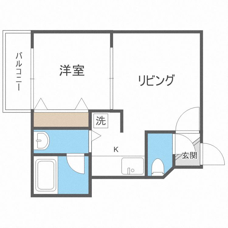 エア・フォルグ北大II(1DK/4階)の間取り写真
