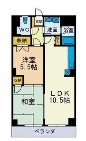 にいやビル(2LDK/5階)の間取り写真