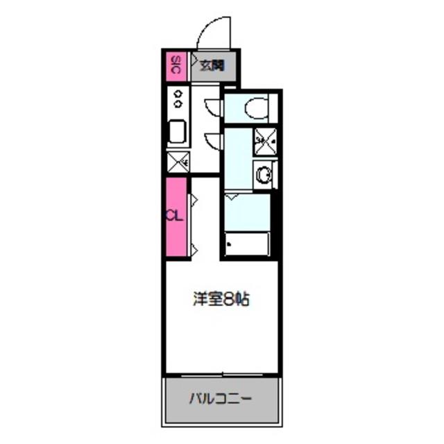 リヴェント玉造(1K/6階)の間取り写真