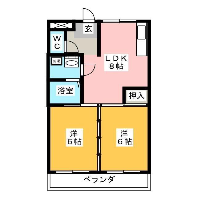 ル・シエル名張(2DK/3階)の間取り写真
