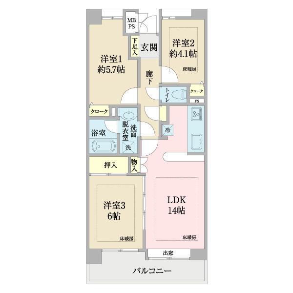 イトーピア南砂町(3LDK/5階)の間取り写真