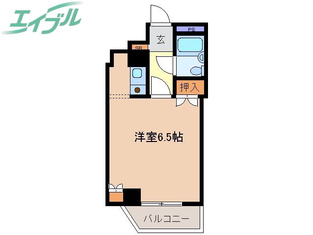 ヴィラカタオカ(ワンルーム/2階)の間取り写真