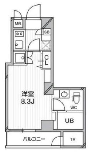 プライマル武蔵関(1K/2階)の間取り写真